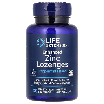 Enhanced Zinc Lozenges, Peppermint, 30 Vegetarian Lozenges