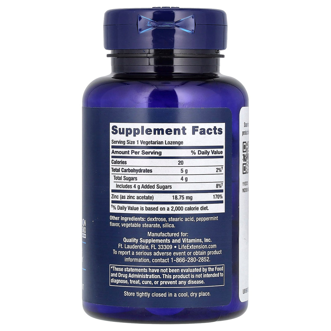 Enhanced Zinc Lozenges, Peppermint, 30 Vegetarian Lozenges